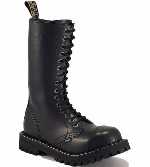 Steel Boots 15 Eyelets Black