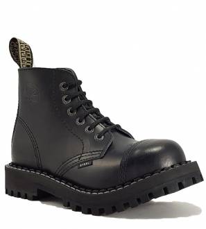 Steel Boots 6 Eyelets Black