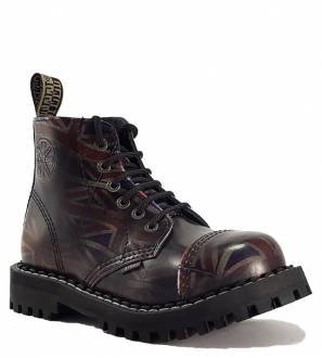 Steel Boots 6 Eyelets UK Flag Rub Off