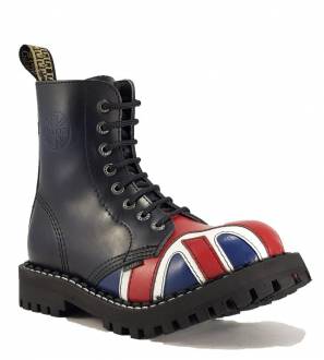 Steel Boots 8 Eyelets British Flag