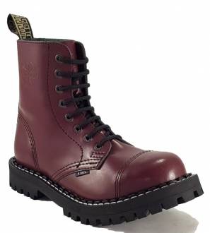 Steel Boots 8 Eyelets Burgundy