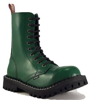 Steel Boots 10 Eyelets Green