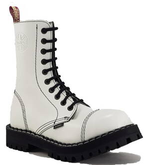 Steel Boots 10 Eyelets White