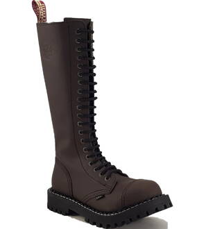 Steel Boots 20 Eyelets Brown