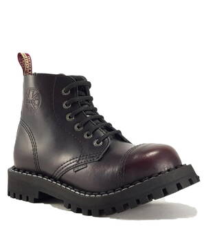 Steel Boots 6 Eyelets Burgundy Rub Off