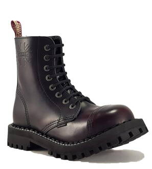 Steel Boots 8 Eyelets Burgundy Rub Off