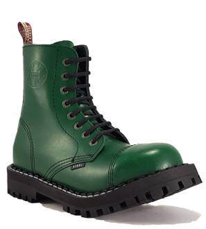 Steel Boots 8 Eyelets Green