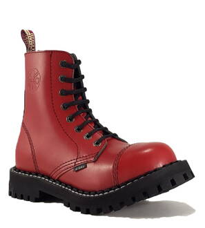 Steel Boots 8 Eyelets Red