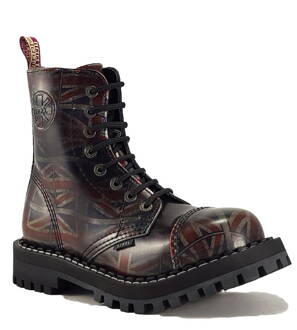 Steel Boots 8 Eyelets UK Flag Rub Off