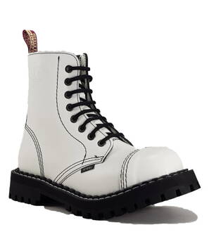 Steel Boots 8 Eyelets White
