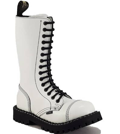 Steel Boots 15 Eyelets White