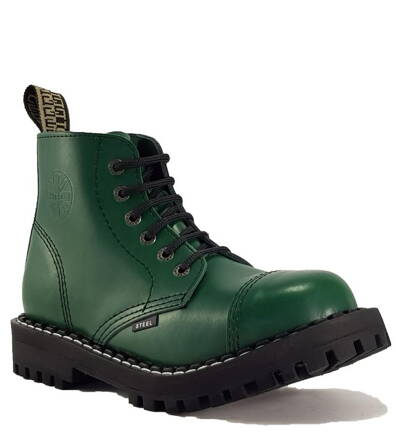 Steel Boots 6 Eyelets Green