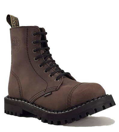 Steel Boots 8 Eyelets Brown