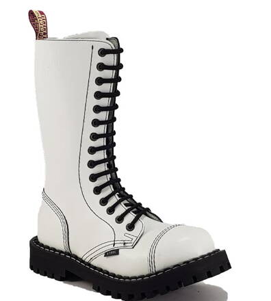 Steel Boots 15 Eyelets White