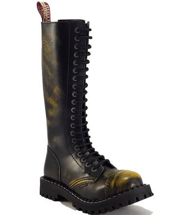 Steel Boots 20 Eyelets Yellow Rub Off
