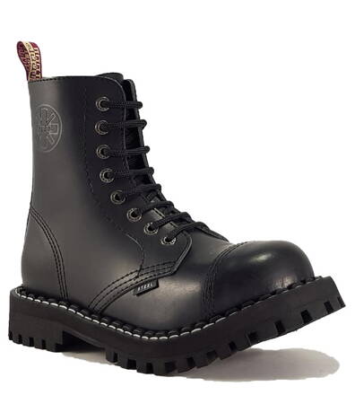 Steel Boots 8 Eyelets Black