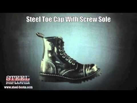 Steel Boots 8 Eyelets White Rub Off