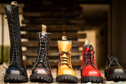 Steel Boots Collection – Punk, metal, and rock boots in various colors and styles with an iconic design.